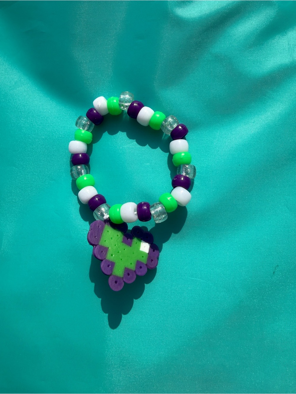 Perler pixel Heart rave kandi Bracelet